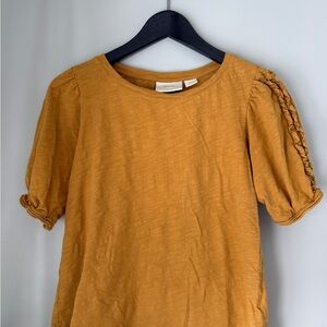 Women's Mustard Puff Sleeve Top